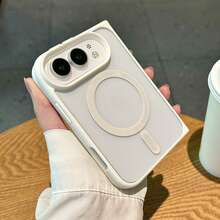 Miniso 磁吸無線充電手機殼，相容 iPhone Duo，新款 iPhone 18 折疊式，壓克力 PC 硬背殼 + TPU 軟邊，高透明 HD 保護殼，極簡高端商務風，男女通用 - 白色 - 查看 3