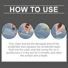 rayhong Windshield Repair Kit, Fast Repair Cracks Clear Vision Restoration Repair Fluid Set, Seamlessly Connects Cracks With Long-Lasting Effect, Strong Adhesive Bonding Strength Ensures Stability Of Repaired Area - A - View 5