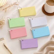 300pcs 3x5 Inch Colorful Index Cards, Ring Hole Punched Lined Study Cards, Suitable For School, College And Home Note-Taking - one-size - View 9