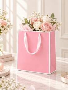 5pcs Handle Gift Bags, Shopping Bags - Gift Boxes - Packaging Boxes, Suitable For Birthday, Bridal Shower, Welcome Party, Etc., Multiple Colors Available, Halloween, Christmas, Perfect For Wedding, Bridesmaid - Multicolor - View 3