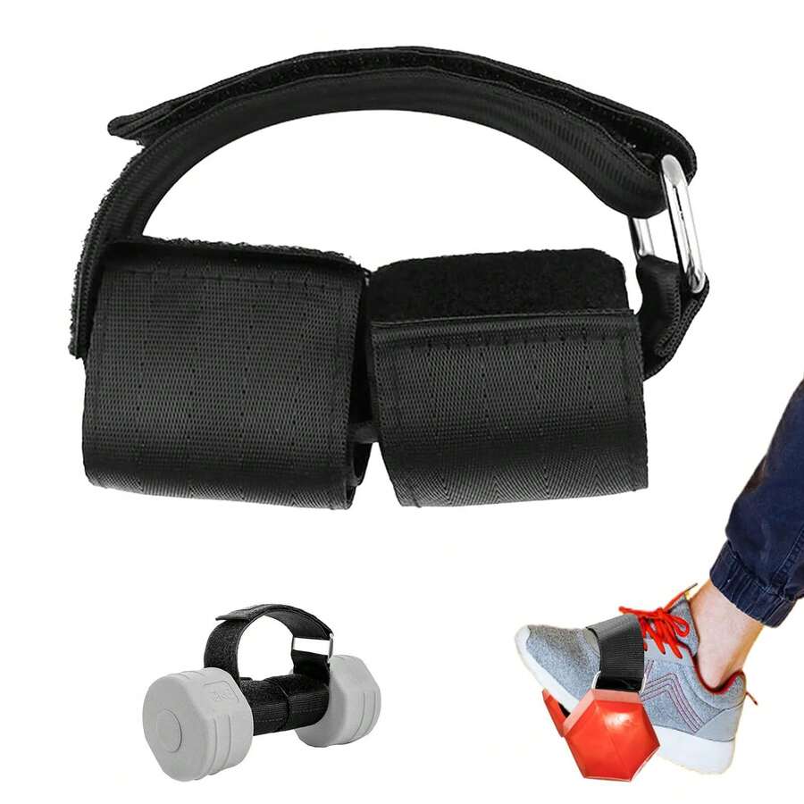 2pcs Dumbbell Foot Attachments, Ankle Weights, Adjustable Ankle Weights, Weightlifting Ankle Straps, Home Leg Workout, For Hip Flexors, Ankle Arthritis, Hamstring Curls - Black Breathable Comfortable Style - View 1