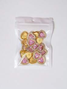 20/35/60/95pcs/Bag Mixed Color, Solid Color Heart-Shaped Rhinestone Decor With Gold Base, Suitable For Phone Cases, Bags, Shoes, Clothing Accessories And Jewelry Making DIY Crafts, Multiple Colors Available - Heart-shaped Diamond - View 36