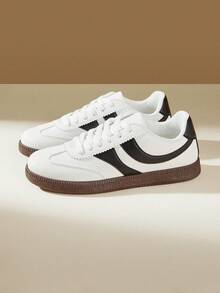 Sepatu Olahraga Wanita TCVC untuk Perjalanan Sehari-hari dengan Desain Blok Warna, Sepatu Sneaker Olahraga Kasual, Serbaguna, dan Nyaman - Grey - View 6