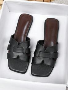 Women's Flat Sandals Spring Summer New Versatile Soft Sole Beach Sandals Fashion Roman Sandals - Black - View 2