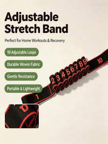 10-Level Yoga Resistance Band, Fitness Home Therapy & Rehabilitation Elastic Band, Portable Full Body Stretching & Strength Training Band, Multi-Function Resistance Band For Relaxation, Stretching And Workout - Promotional Item - View 6