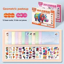 1pc Sticker Puzzle - Children's 3D Geometric Collage Sticker, Handmade DIY Intelligence Puzzle Sticker, Focus Training Early Education Educational Toy, Educational Activity Book, Suitable For Adults, Cultivate Creativity And Motor Skills, Includes Animals, Shapes, Colors - Birthday, Christmas, Halloween Gifts - Multicolor - View 11