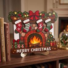 Wooden Christmas Sock Ornament, Desktop Home Kitchen Decor Display Stand, Holiday Party Gift - A - View 5