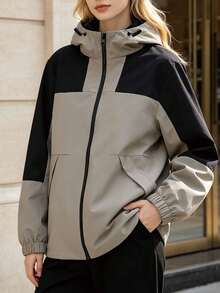 New Women's Spring/Autumn Lightweight Outdoor Zipper Jacket - Grey - View 1