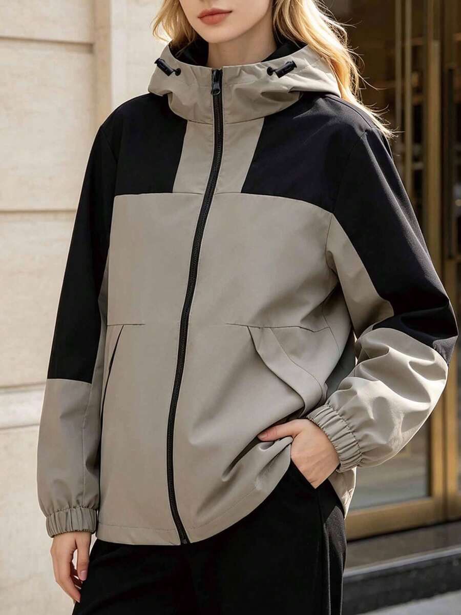 New Women's Spring/Autumn Lightweight Outdoor Zipper Jacket - Grey - View 1