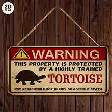 2D Wooden Humorous Turtle Warning Sign, Wooden Plaque Outdoor Garden Decor Sign, Yard Fence Patio Wall Hanging, Gardening Enthusiast Gift - TM14 - View 3