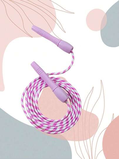 Cuerda de saltar con patrón rosa y blanco con mangos cómodos-Ideal para ejercicios de fitness y cardio.