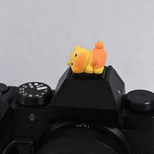 Kawaii 3D Yellow Dinosaur Bathing Series Camera Hot Shoe Cover, Cute Cartoon Figurine Dust Protection Cap For Camera, Creative Photography Gift - View 13