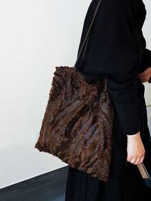 Niche Design Vintage Artistic Fashion Versatile Shoulder Handbag For Daily Outings, Shopping, Commuting, Large Capacity - Coffee Brown - View 2
