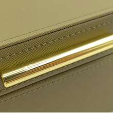 1 Set Jewelry Box Made Of Imitation Leather With Stitching, Large Capacity Jewelry Box, Room Decor Box, Modern Home Jewelry Storage Box,Elegant Faux Leather Storage Boxes, Modern Jewelry Organizer Case With Gold Clasp For Vanity & Home Decor - Olive Green - View 5