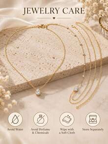 XYHEALER 1pc Backdrop Necklace For Women, Teardrop Pendant Back Necklace, Dainty Rhinestone Back Chain Jewelry For Wedding Backless Dress Prom Evening Party - A - View 5