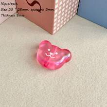 Solid Color Dripping Oil Smiling Face Acrylic Bear Head Pendant DIY Handmade Keychain Bag Hanging Accessories Gift Matching - Multicolor - View 21