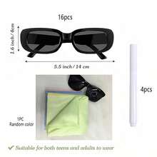 2/16pcs Personalized Rectangular Glasses With Markers, Suitable For Adult DIY Customized Birthday Wedding Glasses - Glasses - View 9
