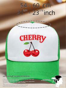 1pc Men 'hat 'CHERRY' Printed Hats For Men Adjustable Design UV Protection Perfect For Outdoor Excursions, Hiking, And Everyday Wear-A Perfect Gift. - Multicolor - View 9