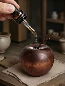 2/4pcs Natural Wood Aroma Diffuser, Apple-Shaped Essential Oil Diffuser, Elegant Brown Wood Grain, Flame Retardant Material, Easy Operation, Suitable For Home Decor, Christmas Decor, Room Decor, Christmas Gift - Multicolor - View 5