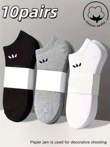 1/3/5/10/15/20/30 Pairs Unisex Cotton Low-Cut Socks, White/Grey/Black, Suitable For All Seasons, Breathable Mesh, Moisture-Wicking, Comfortable All Day - Multicolor - View 8
