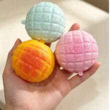 1pc Realistic Pink Strawberry Hong Kong Style Pineapple Bun Handmade DIY Stress Relief Squishy Toy - Multicolor - View 12