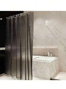 3D Crystal Clear Plastic Shower Curtain 180*180cm Thin Lightweight Ice Cube Plastic Bathroom Shower Display Inner Curtain With Plastic Grommet Holes - Grey - View 6