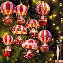 2D Flat, 8 Hot Air Balloon Santa Claus Design Pattern Holiday Pendant, - Perfect Holiday Gift Decoration For Home & Garden, Suitable For Tree, Home, Party & Holiday Gifts - Festive Atmosphere Decoration | Christmas Tree Decoration | - Christmas Tree Decorations - View 2