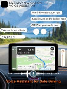 2026 New 7-Inch Wireless Apple CarPlay And Android Auto Car Player, Touchscreen Bluetooth Hands-Free/Screen Mirroring/Navigation/Voice Control/TF Card/AUX, Suitable For Cars, Trucks, SUVs - MP5 - View 5