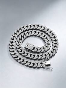 Pet Cuban Chain Collar, Eye-Catching Fashion Design, Suitable For Small, Medium, And Large Dogs, Cool Pet Halloween Christmas Party Cosplay Collar, Perfect Birthday And Holiday Gift For Pet Lovers - Silver - View 16