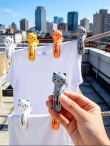 12/6/1pc Windproof Cartoon Cute Design Clips, Suitable For Towels, Clothes, Blankets, Beach Chairs, Pool Chairs, Beach Towel Clips, Memo Clips, Party Decoration Clips, Suitable For Home And Travel Use. Clip Colors Random - Multicolor - View 4