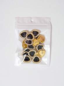 20/35/60/95pcs/Bag Mixed Color, Solid Color Heart-Shaped Rhinestone Decor With Gold Base, Suitable For Phone Cases, Bags, Shoes, Clothing Accessories And Jewelry Making DIY Crafts, Multiple Colors Available - Heart-shaped Diamond - View 32