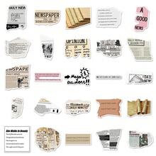 50Pcs Vintage Newspaper Sticker Pack, Waterproof Vinyl Torn Paper Decals, Retro News Text Stickers, DIY Decor For Junk Journal, Album, Envelope, Nostalgic Craft Gift - Irregular Shape - View 8