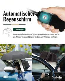 Compact, Windproof Travel Umbrella (Black), Automatically Folding, Handy Umbrella, Suitable For Men And Women, Robust And Durable, Ideal For Travel, Commuting And Outdoor Activities. - Black - View 2
