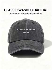1pc Unisex Letter Printing Vintage Baseball Cap Adjustable Casual Cap Stylish Hiking Hat Perfect For Parties, Sun Protection, And Outdoor Activities. - Multicolor - View 14