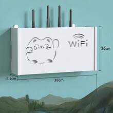 Wireless WiFi Router Storage Box, Large Capacity Multi-Layer Storage Box, Wall-Mounted Router Cable Box, Shelf Storage Organizer Box, Wall-Mounted Router Cable Box, Shelf Storage Organizer Box, Phone Holder, Desktop Phone Holder Box - Multicolor - View 7