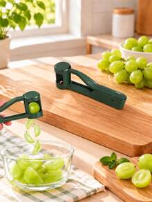Grape Tomato Slicer, 4-Blade Fruit Cutter, Easy Kitchen Tool, Suitable For Salads And Snacks, Manual Operation And Easy To Clean, Compact Plastic Tool - Multicolor - View 1