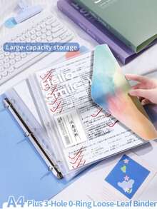 5/6pcs File Storage Bags, A4 Size, Detachable Inner Pages, Colorful Inner Pages, Paired With Minimalist Outer Shell, Portable, Suitable For Storing Test Papers, Notes, Home Organization, Office Document Organization, Back To School Stationery, Folders, File Bags - Multi-color - View 3