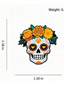 4pcs/Set Mexican Day Of The Dead Brooch/Pin, Suitable For Jackets And Backpacks, Neutral Vintage Gothic Style Brooch, Day Of The Dead Themed Decoration - Multicolor - View 6