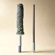 Rotating Mop, Hands-Free Wringing And Wash-Free, Super Absorbent, Dry And Wet Dual-Use, For Home And Commercial Floor Cleaning, Compatible With Foldable Bucket, Space-Saving - Mop Head + Mop Stick (2pcs) - View 11