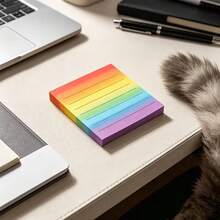 50/100 Sheets Colorful Background Sticky Notes With Lining, 2.95" X 2.95" Square Adhesive Notes, Student Learning Notes Office Supplies, Perfect For Daily Reminders, Student And Office Notes And Messages, Exquisite Stationery Gift - A - View 3