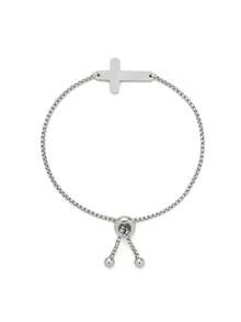 1Pc 3mm Stainless Steel Box Chain Bracelet With Elephant Cross Flower Bike Geometric Charm Minimalist Men Jewelry Gift - Silver - View 13