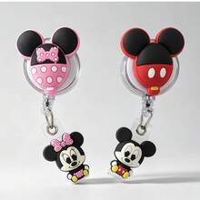 1/2 buah Gantungan Lencana Kartun Disney yang Dapat Ditarik dengan Klip, Tempat Kartu Identitas Karakter Lucu, Cocok untuk Perawat, Guru, dan Karyawan Kantor - Y - View 11