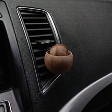 Original Handmade Car Air Vent Diffuser Small Round Egg-Shaped Wooden Diffuser Natural Black Walnut Color Car Air Vent Diffuser Car Interior Fragrance Essential Oil Diffuser Wood, Fragrance-Free - one-size - View 4