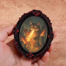 Creative Multi-Style Vintage Animal Wooden Fridge Magnets, European Carved Photo Frame, Cat & Dog Stickers, Home Decor - one-size - View 8