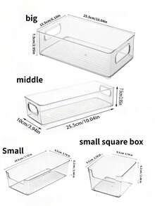 1pc Transparent Acrylic Multi-Function Storage Organizer Box, Multi-Function Plastic Organizer Tray With Handle, Stackable Storage Box, Suitable For Drawer, Desktop, Kitchen, Storage Room And Outdoor Picnic - Multicolor - View 9