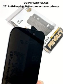 XINHONGYU 2片裝 OG 隱私鋼化玻璃螢幕保護貼，防偷窺防窺全螢幕手機膜，防刮防摔防指紋，高透明隱私保護膜，適用於：Redmi Turbo5/Turbo4/Turbo4 Pro, K90/K90 Pro Max/K80/K70/K70 Pro/K60/Note15 Pro+/Note14/Note13 Pro+/Note12 Turbo, A1/A2/A3/A4/A5/A6/A7/A8/A9/A10 - 黑色 - 查看 6