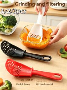 1/2/3pcs 7-In-1 Multifunctional Kitchen Tools - Garlic Press, Egg White Whisk & Egg Yolk Separator, Potato Masher With Strainer & Scraper | Space-Saving Baking, Salad Prep Kitchen Gadgets (Dishwasher ) Halloween, Christmas Gift, Summer Camp Cookware - Multicolor - View 8