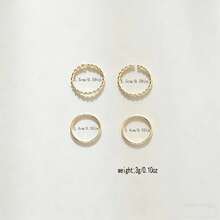 4pcs Fashion Minimalist Plain & Twisted Toe Ring Set For Women, Suitable For Beach Vacation, Party Gathering, Summer Outings - Gold - View 4