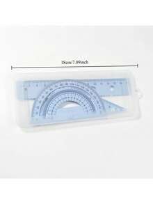 Multifunctional Geometric Ruler Set, Protractor, Triangle Ruler, Straight Ruler, Manual Measuring And Drawing Tools With Storage Box, 4 Colors Available: Pink, Mint Green, Light Blue, Taro Purple, For School, Woodworking, DIY - Multicolor - View 2