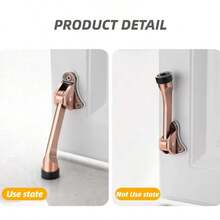 2pcs Zinc Alloy Door Stopper Anti-Theft Door Stopper Kick Down Home Door Holder Rubber Buffer Mounted Stopper For Home Tools Accessories - Multicolor - View 2